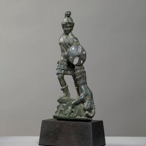 Roman sculptural dagger hilt showing Mars Ultor, Gaul, c.1st-2nd century AD