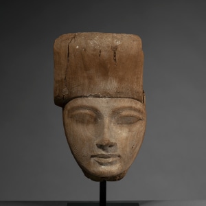 Egyptian sarcophagus face fragment, New Kingdom, 19th-20th Dynasty, c.1295-1069 BC
