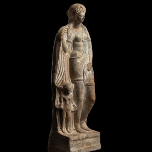Greek statuette of Aphrodite and Eros, Hellenistic, c.1st century AD