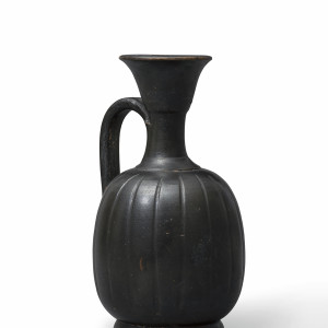 Greek black-glaze ribbed lekythos, South Italian, c.400-300 BC