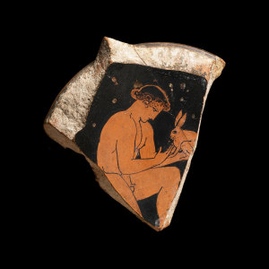 Greek red-figure fragment, Athens, 440-430 BC, attributed to the Eretria Painter,