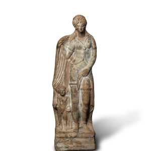 Greek statuette of Aphrodite and Eros, Hellenistic, c.1st century AD