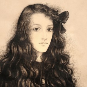 Walter Sauer, Portrait of a young woman with a ribbon in her hair, 1921