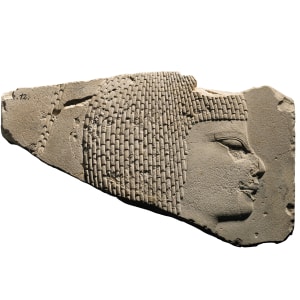 Egyptian sculptor's trial piece fragment, Late Dynastic Period, neo-Memphite, 30th Dynasty, c.380-343 BC