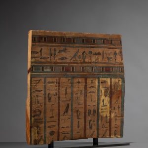 Egyptian sarcophagus panel fragment with hieroglyphs, Late Dynastic-Ptolemaic Period, c.400-30 BC