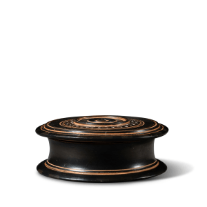 Greek black-glaze pyxis, South Italy, Campania, Teano Ware, c.330-300 BC