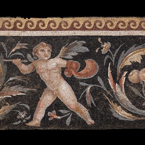 Roman mosaic with Eros hunting a stag, c.3rd-4th century AD