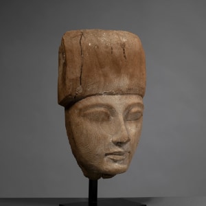 Egyptian sarcophagus face fragment, New Kingdom, 19th-20th Dynasty, c.1295-1069 BC