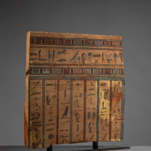 Egyptian sarcophagus panel fragment with hieroglyphs, Late Dynastic-Ptolemaic Period, c.400-30 BC