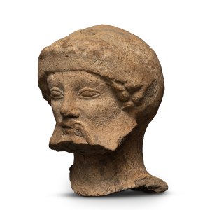 Greek head of a bearded male, South Italy, Medma, second quarter of the 5th century BC