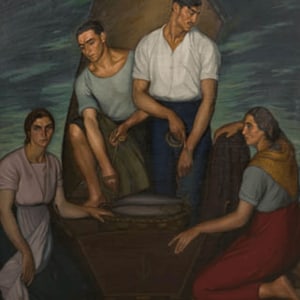Ana María Giménez Cerra (Spanish, b.1900-?), Study of a Fisherman for the painting 'Trabajadores del Mar'', c.1925