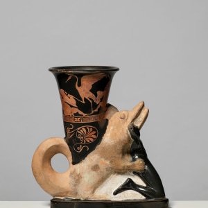 Greek red-figure plastic vase, Athens, c.470-450 BC, attributed to Sotades