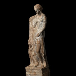 Greek statuette of Aphrodite and Eros, Hellenistic, c.1st century AD