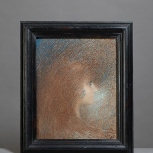 Lucien Lévy-Dhurmer, Head of a young girl, 1892