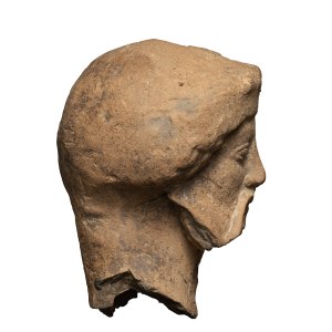 Greek head of a bearded male, South Italy, Medma, second quarter of the 5th century BC