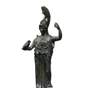 Roman statuette of Minerva with her owl, c.1st century AD