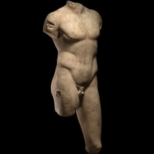 Roman life-size marble torso of a youth, c.2nd century AD