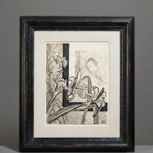 Françoise Gilot, Still life with lilies and an Ukiyo-e print (A View), 1941