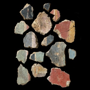 Roman fresco fragments, 1st century AD