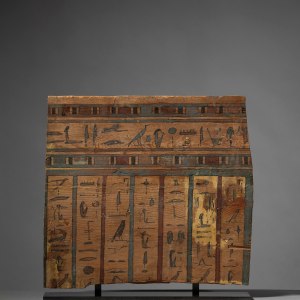 Egyptian sarcophagus panel fragment with hieroglyphs, Late Dynastic-Ptolemaic Period, c.400-30 BC