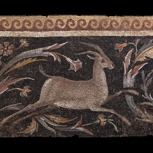 Roman mosaic with Eros hunting a stag, c.3rd-4th century AD