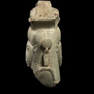 Egyptian sistrum handle with head of Hathor, Late Dynastic Period, 26th Dynasty, c.664-525 BC