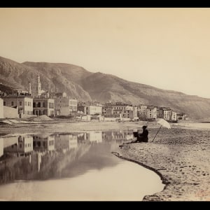 Alphonse Davanne, Man painting en plein air, Menton, Southern France, c.1860-1861