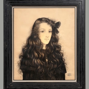 Walter Sauer, Portrait of a young woman with a ribbon in her hair, 1921
