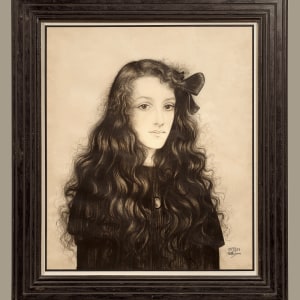 Walter Sauer, Portrait of a young woman with a ribbon in her hair, 1921