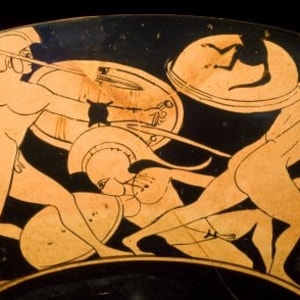 Greek red-figure kylix (Type B), with youth in tondo, Athens, c.510-500 BC, attributed to the Bonn Painter