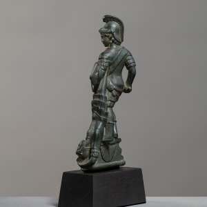 Roman sculptural dagger hilt showing Mars Ultor, Gaul, c.1st-2nd century AD