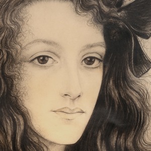 Walter Sauer, Portrait of a young woman with a ribbon in her hair, 1921