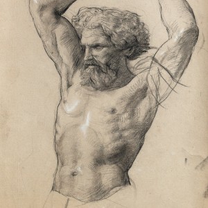 Louis Janmot, Study of a man for the painting 'Martyr of Saint Étienne', in the church of Saint-Etienne-du-Mont in Paris.,...