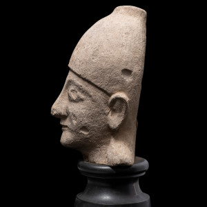 Cypriot male head, Late Cypro-Archaic-early Cypro-Classical Period, first half of the 5th century BC