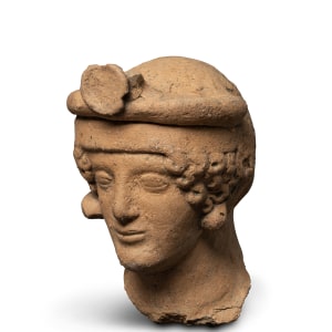 Greek head of a woman with diadem, South Italy, Medma, third quarter of the 5th century BC