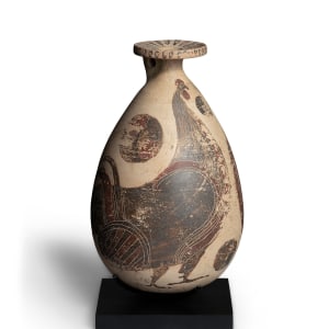 Etrusco-Corinthian alabastron with cockerels, Etruria, c.590-580 BC, Group of the American Academy Painter