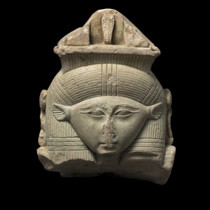 Egyptian sistrum handle with head of Hathor, Late Dynastic Period, 26th Dynasty, c.664-525 BC