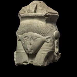 Egyptian sistrum handle with head of Hathor, Late Dynastic Period, 26th Dynasty, c.664-525 BC