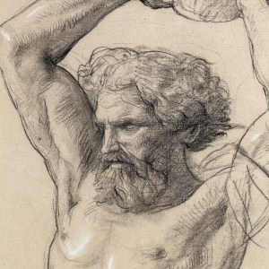 Louis Janmot, Study of a man for the painting 'Martyr of Saint Étienne', in the church of Saint-Etienne-du-Mont in Paris.,...