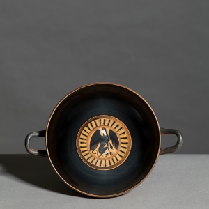 Greek black-figure Little-Master lip cup with sphinx, Athens, c.540-520 BC