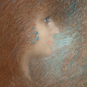Lucien Lévy-Dhurmer, Head of a young girl, 1892