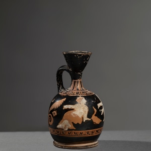 Greek red-figure miniature lekythos, Athens, c.400 BC