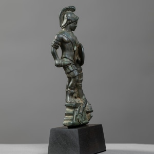 Roman sculptural dagger hilt showing Mars Ultor, Gaul, c.1st-2nd century AD