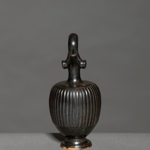 Greek black-glaze ribbed prochous, Athens, c.4th century BC