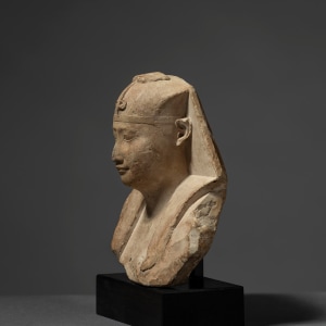 Egyptian sculptor’s model of a royal bust, Late Dynastic Period, 30th Dynasty-Ptolemaic Period, c.380-30 BC
