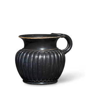 Greek black-glaze ribbed mug, Pheidias Type, Athens, c.440-420 BC