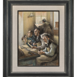 THREE BLIND BRUSHMAKERS AND A BOOKKEEPER IN THE INSTITUTE FOR THE BLIND IN UTRECHT