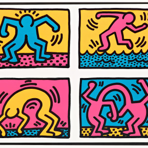 Keith Haring, Pop Shop Quad II (numbered Trial Proof) *SOLD*, 1988