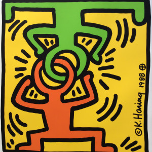 Keith Haring, Düsseldorf - Galerie Hans Mayer SPECIAL HAND SIGNED POSTER *SOLD*, 1988
