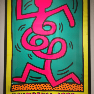 Keith haring, Montreaux Jazz (yellow) original poster *SOLD*, 1983